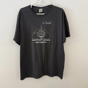 Le Chamois Palisades Tahoe Apres Ski Bar Dark Gray Short Sleeve T-Shirt